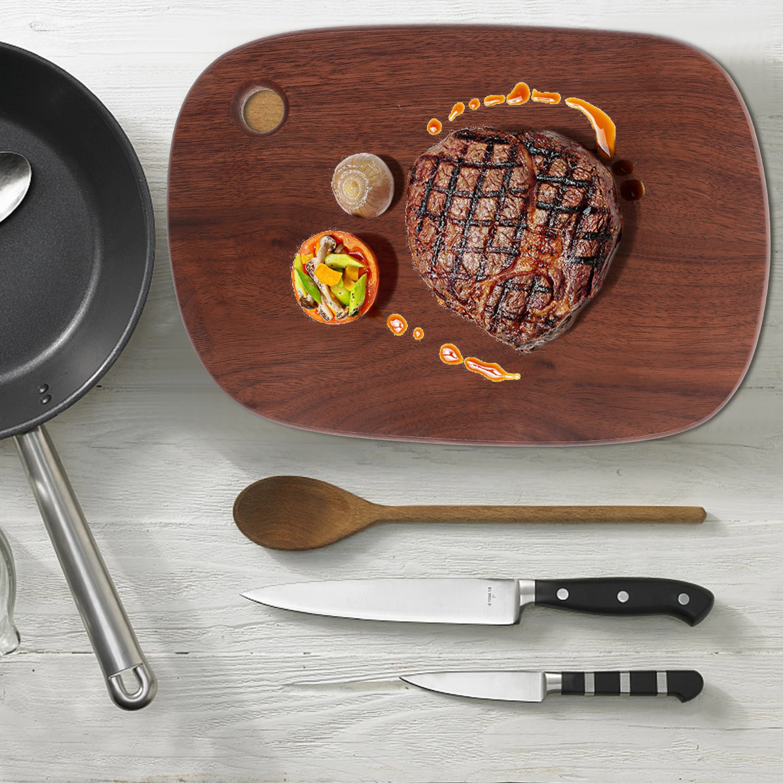 Black Walnut Cutting Board Kitchen Tool Clean Fruit Meat Outdoor Use Easy Storage Water Drainage Black Walnut Lumber
Black Walnut Cutting Board Kitchen Tool Clean Fruit Meat Outdoor Use Easy Storage Water Drainage Black Walnut Lumber