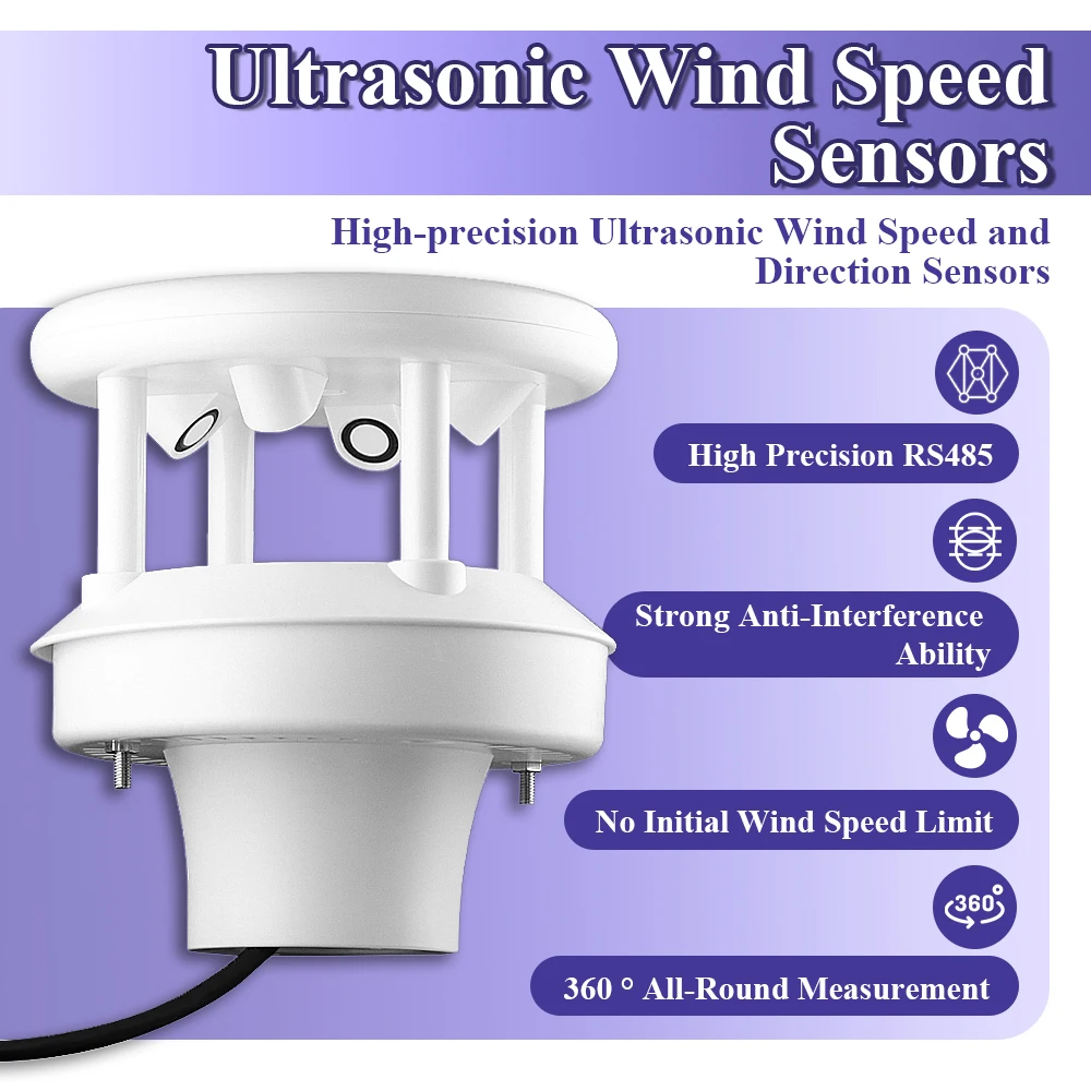 Ультразвуковая метеостанция скорости ветра, сельскохозяйственный датчик солнечного излучения PM2,5, датчик температуры и влажности, дождя
Ультразвуковая метеостанция скорости ветра, сельскохозяйственный датчик солнечного излучения PM2,5, датчик температуры и влажности, дождя