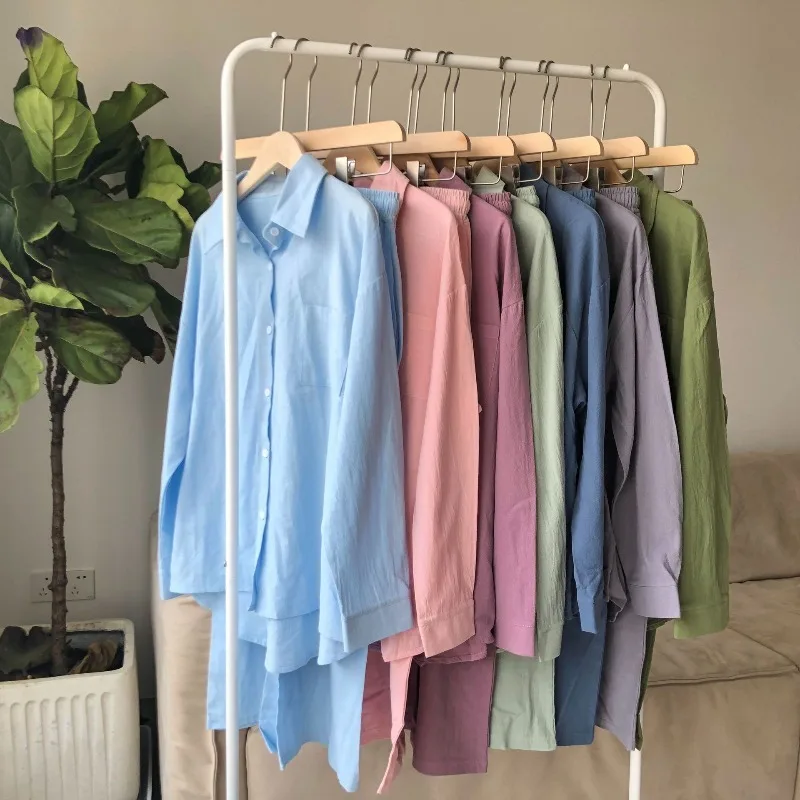 2026 Fashion Summer Cotton Two-piece Suit Women's Casual Sets Long-sleeved Blouses Wide-leg Trousers Loose 2-piece Sets S-5XL
2026 Fashion Summer Cotton Two-piece Suit Women's Casual Sets Long-sleeved Blouses Wide-leg Trousers Loose 2-piece Sets S-5XL