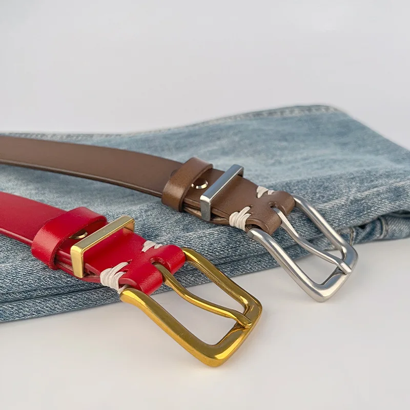 Top Grade Cowhide Top Layer Genuine Leather Women's Simple and Versatile Belt with Casual Pants Jeans Retro Decorative Belt
Top Grade Cowhide Top Layer Genuine Leather Women's Simple and Versatile Belt with Casual Pants Jeans Retro Decorative Belt