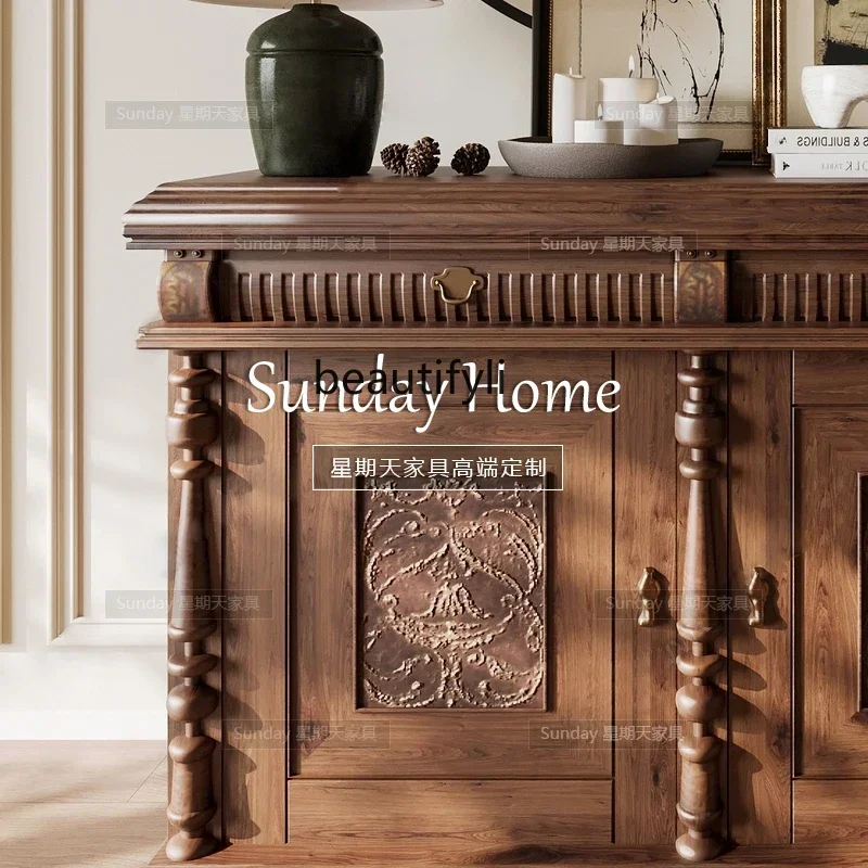 A57 Medieval carved dining side cabinet French wood color locker carved living room entrance cabinet
A57 Medieval carved dining side cabinet French wood color locker carved living room entrance cabinet