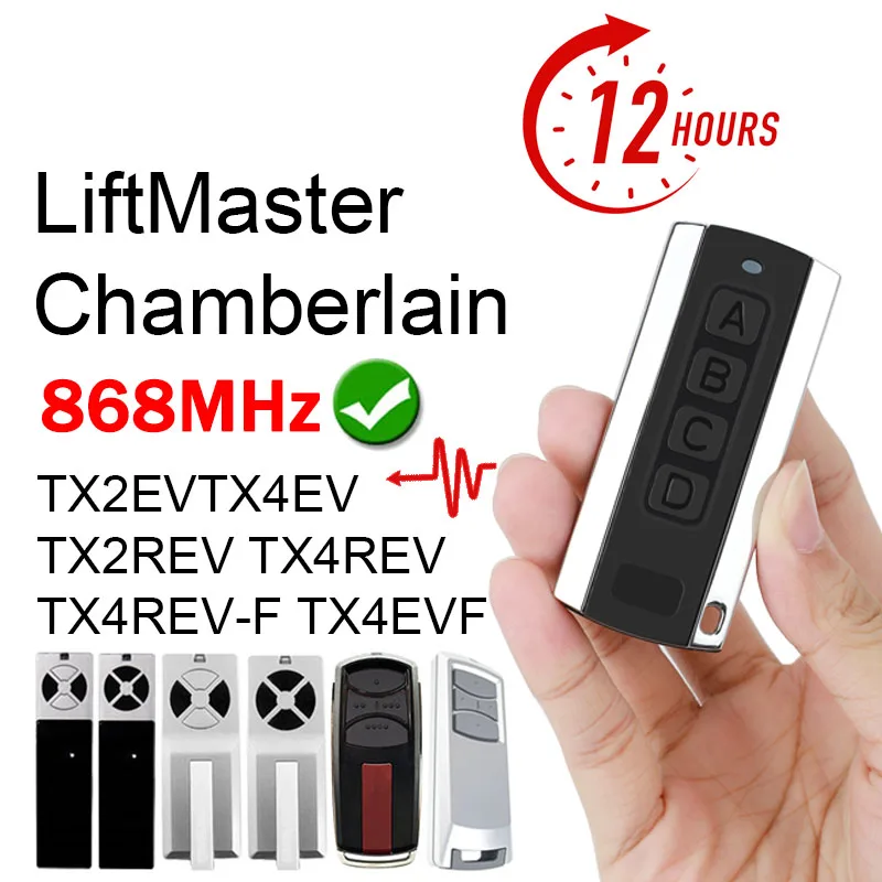 For LiftMaster TX2EV TX4EV TX4EVF Chamberlain TX2REV TX4REV TX4REV-F Garage Gate Remote Control Transmitter 868MHz Rolling Code
For LiftMaster TX2EV TX4EV TX4EVF Chamberlain TX2REV TX4REV TX4REV-F Garage Gate Remote Control Transmitter 868MHz Rolling Code
