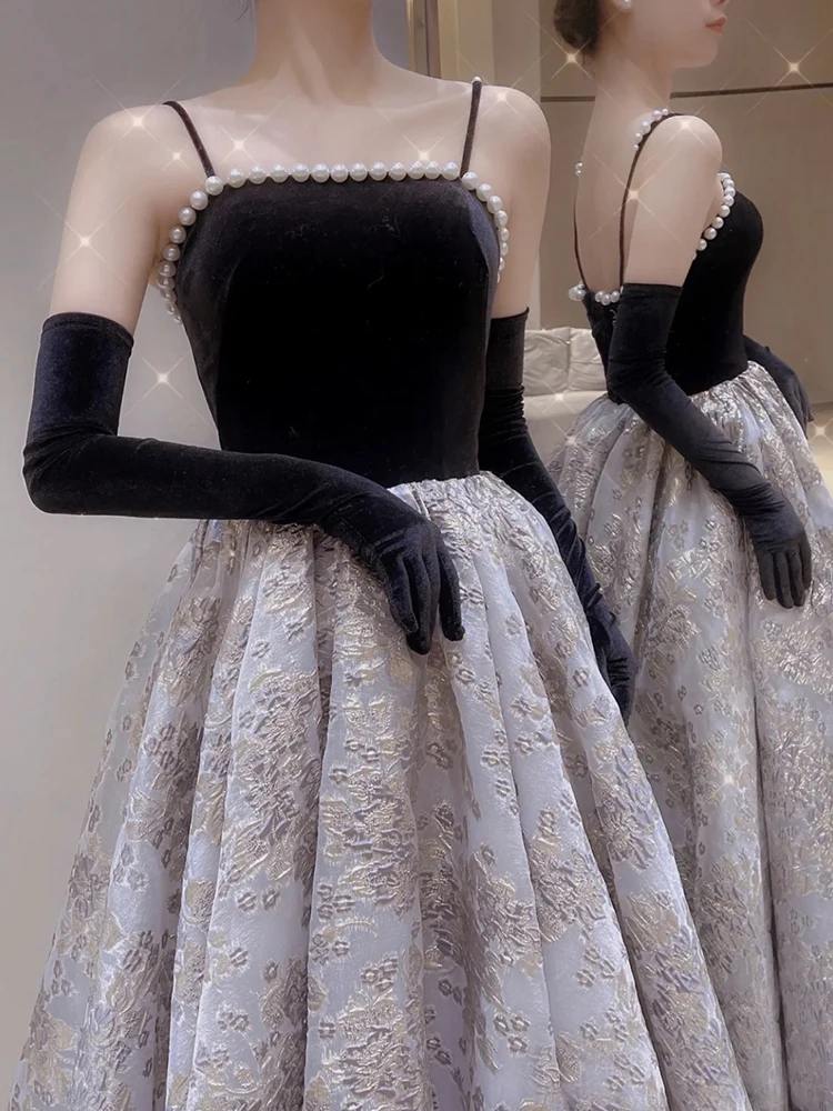 Retro Hepburn Style Evening Gown Black Birthday Adult Ceremony Strapless Lightweight Wedding Dress Elegant Sensation Toast Dress
Retro Hepburn Style Evening Gown Black Birthday Adult Ceremony Strapless Lightweight Wedding Dress Elegant Sensation Toast Dress