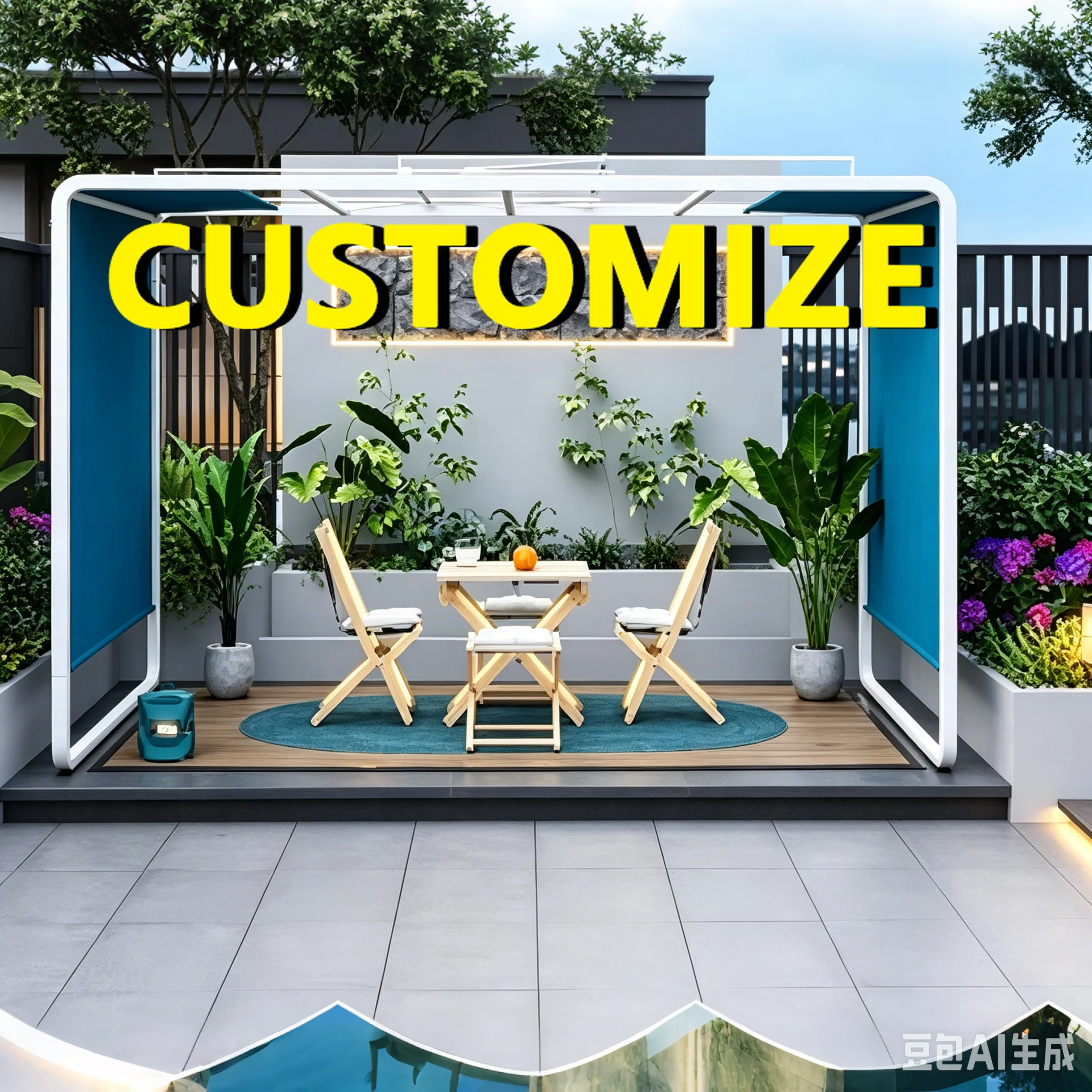 Any Size Custom Backyard Garden Aluminum Gazebo Multi Color Waterproof Fabric Adjustable Side Shade Outdoor Leisure Patio Canopy
Any Size Custom Backyard Garden Aluminum Gazebo Multi Color Waterproof Fabric Adjustable Side Shade Outdoor Leisure Patio Canopy