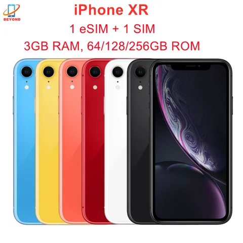 Genuino Apple iPhone XR Originale 6.1 "Retina IPS LCD RAM 3 GB ROM 64 GB/128 GB/256 GB A12 Bionic 4G LTE Hexa Core IOS Face ID NFC