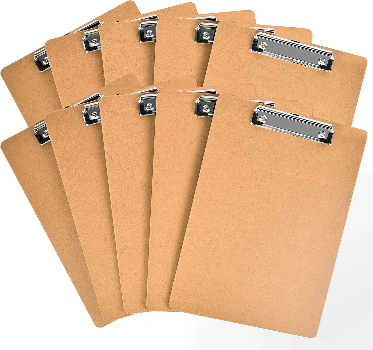 10 Pack 9" x 12.5" Wooden Hardboard Clipboards with Low Profile Clip, A4 Clip Boards for Office, Home, Classroom
10 Pack 9" x 12.5" Wooden Hardboard Clipboards with Low Profile Clip, A4 Clip Boards for Office, Home, Classroom