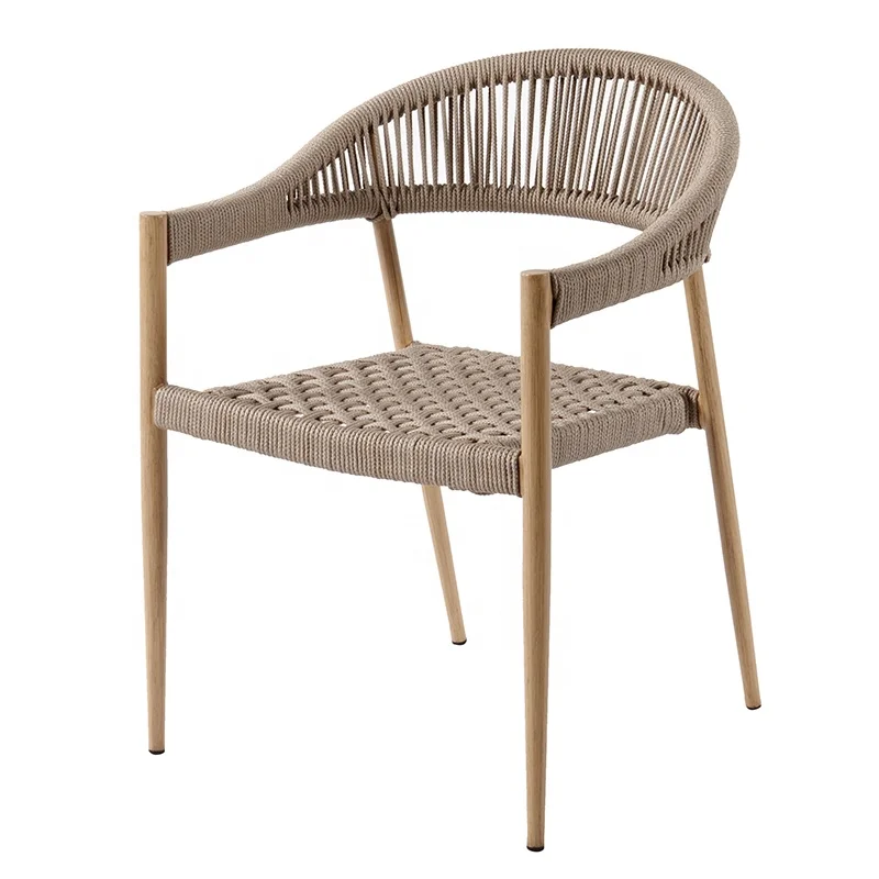 Brown Modern Garden Front Porch Armchair Furniture Outdoor Patio Cafe Rope Aluminum Dining Chair
Brown Modern Garden Front Porch Armchair Furniture Outdoor Patio Cafe Rope Aluminum Dining Chair
