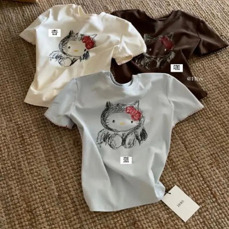 Sanrio Camo Hello Kitty Cotton T-Shirt Women's Short Sleeve Round Neck Y2K Cute & Cool Slim Fit Tee Summer Fashion Top
Sanrio Camo Hello Kitty Cotton T-Shirt Women's Short Sleeve Round Neck Y2K Cute & Cool Slim Fit Tee Summer Fashion Top