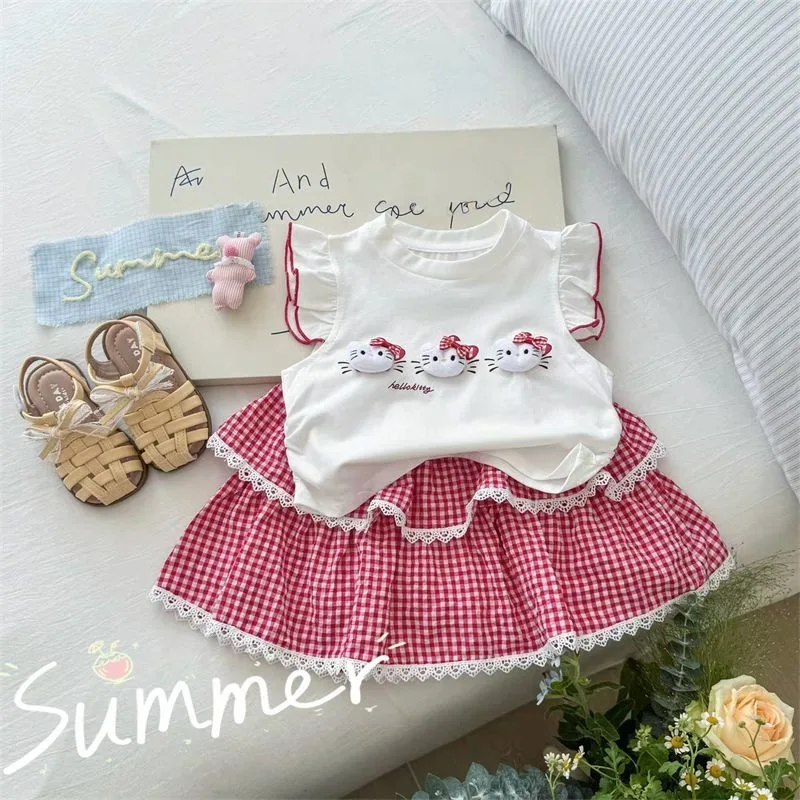 Summer Hello Kitty Anime Kawaii Sanrio Lovely Doll Pendant Short Sleeve Shirt Skirt Set Cute Cartoon Casual Clothes Gitfs
Summer Hello Kitty Anime Kawaii Sanrio Lovely Doll Pendant Short Sleeve Shirt Skirt Set Cute Cartoon Casual Clothes Gitfs