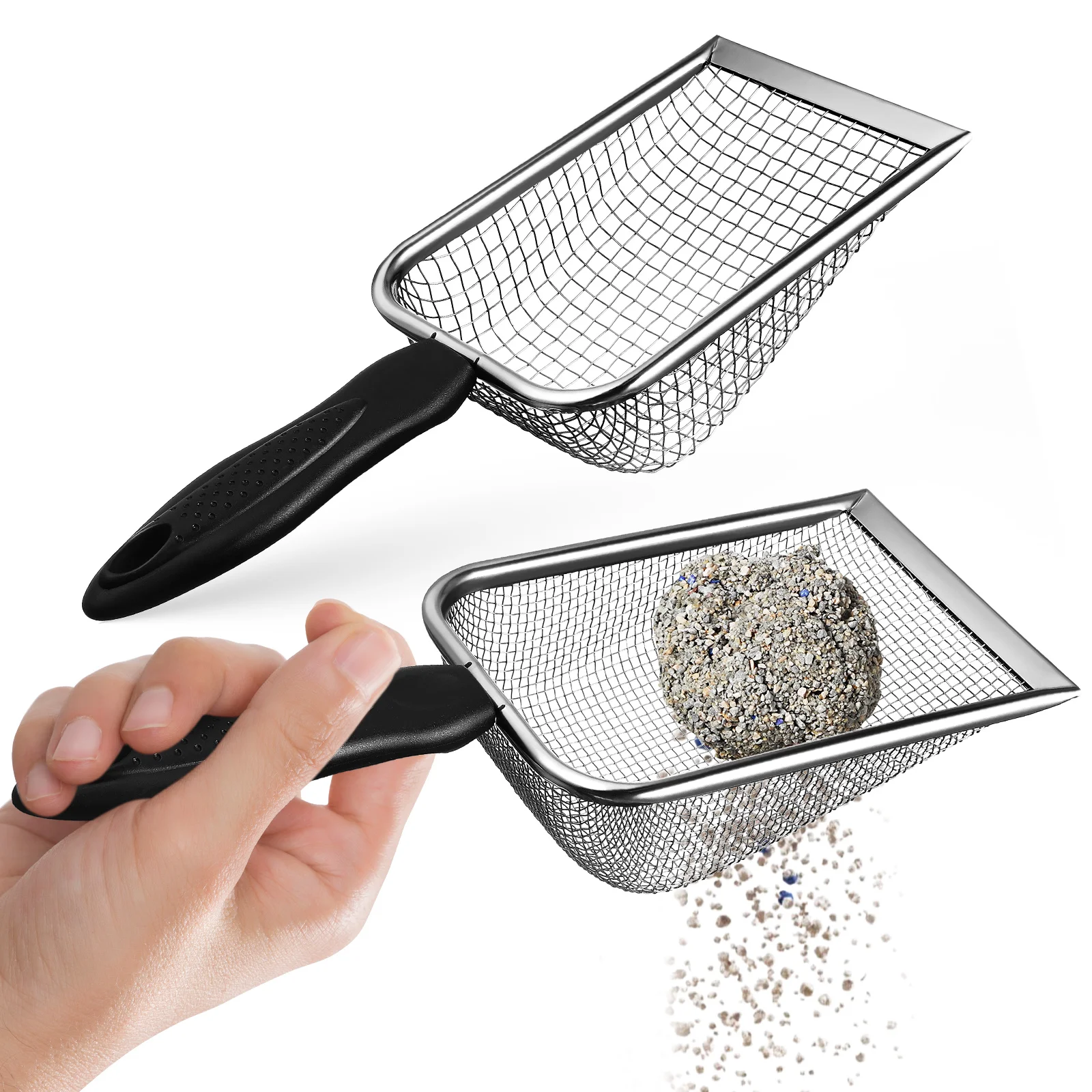 2Pcs Stainless Cat Litter Scoop Reusable Metal Stainless Steel Cat Litter Scoop Mesh Cleaner Ergonomic Handle Storage
2Pcs Stainless Cat Litter Scoop Reusable Metal Stainless Steel Cat Litter Scoop Mesh Cleaner Ergonomic Handle Storage