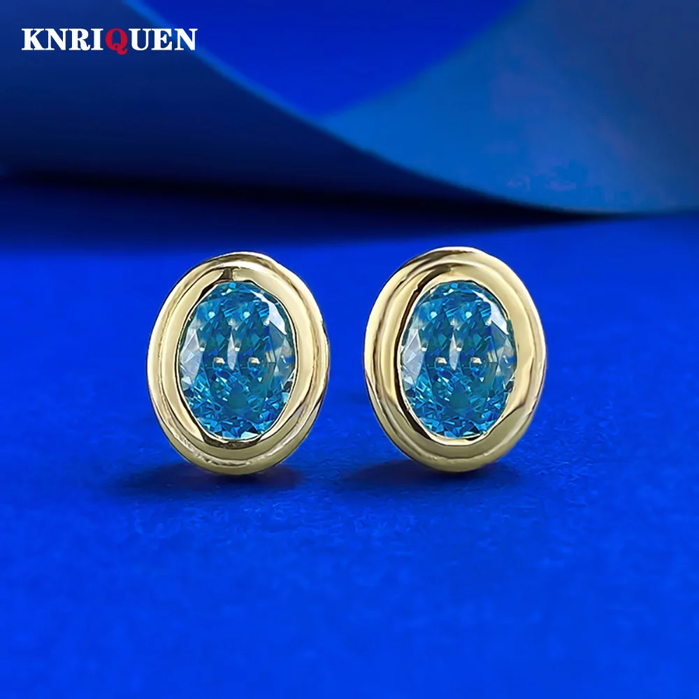 New Trend 18K Gold Plated 925 Sterling Silver 6*8mm Aquamarine Gemstone Stud Earrings for Women Cocktail Party Fine Jewelry Gift
New Trend 18K Gold Plated 925 Sterling Silver 6*8mm Aquamarine Gemstone Stud Earrings for Women Cocktail Party Fine Jewelry Gift