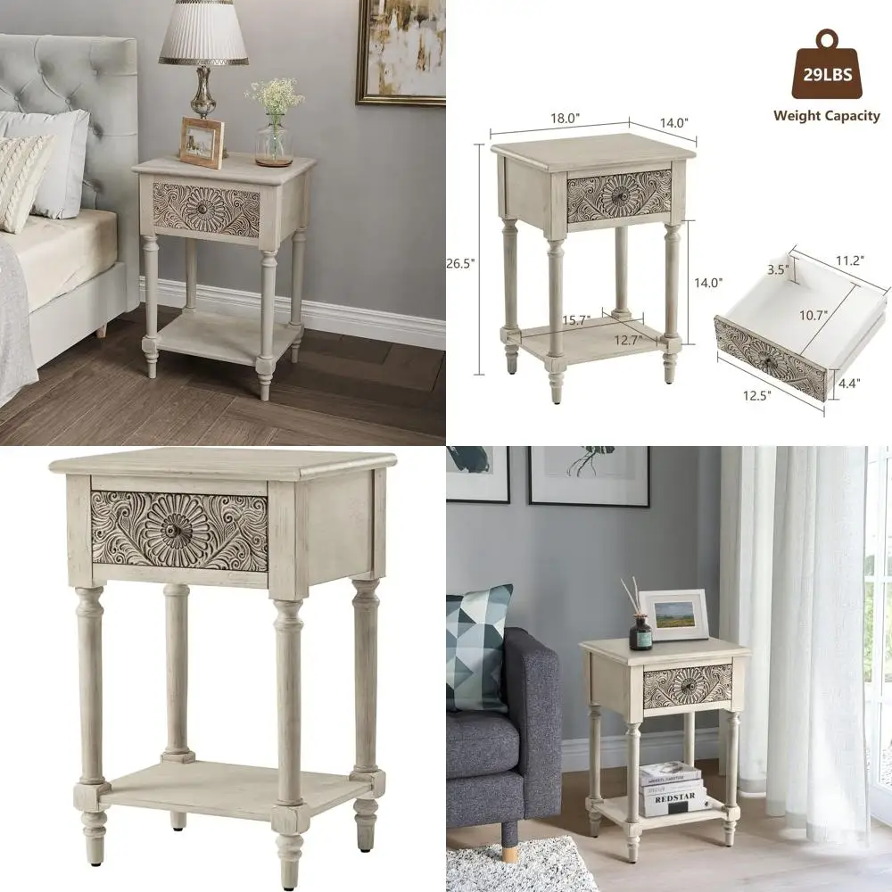 Classic 2-Tier Nightstand with Drawer and Shelf for Bedroom and Living Room
Classic 2-Tier Nightstand with Drawer and Shelf for Bedroom and Living Room