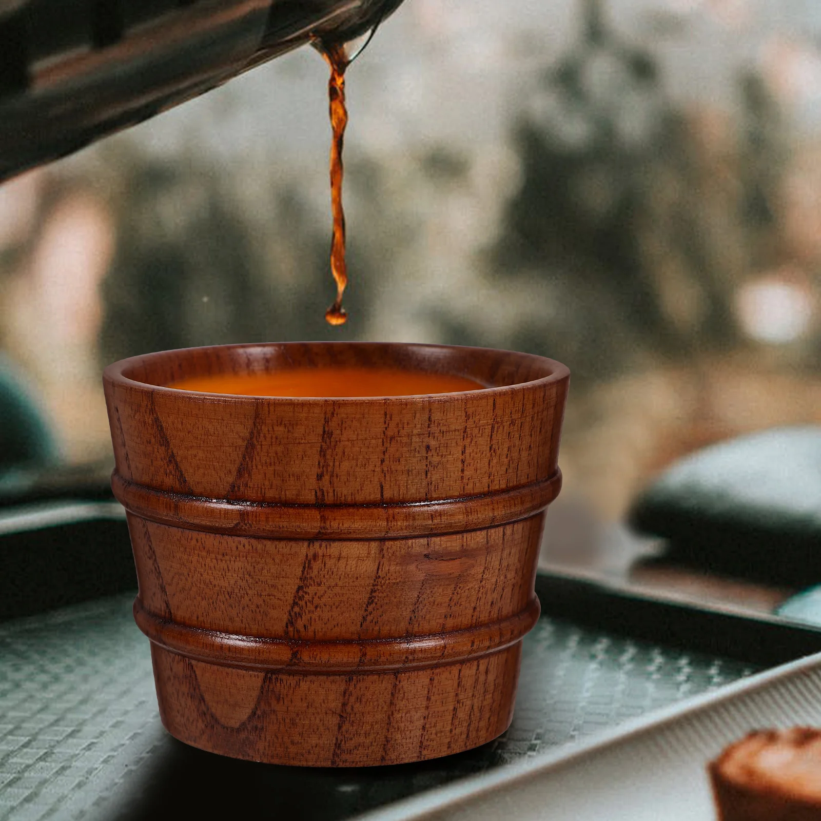 210ml Wooden Beer Cup with Lid Elegant Line Design Spill-Proof Coffee Mug for Home Office Bar Dark Brown Travel Use
210ml Wooden Beer Cup with Lid Elegant Line Design Spill-Proof Coffee Mug for Home Office Bar Dark Brown Travel Use