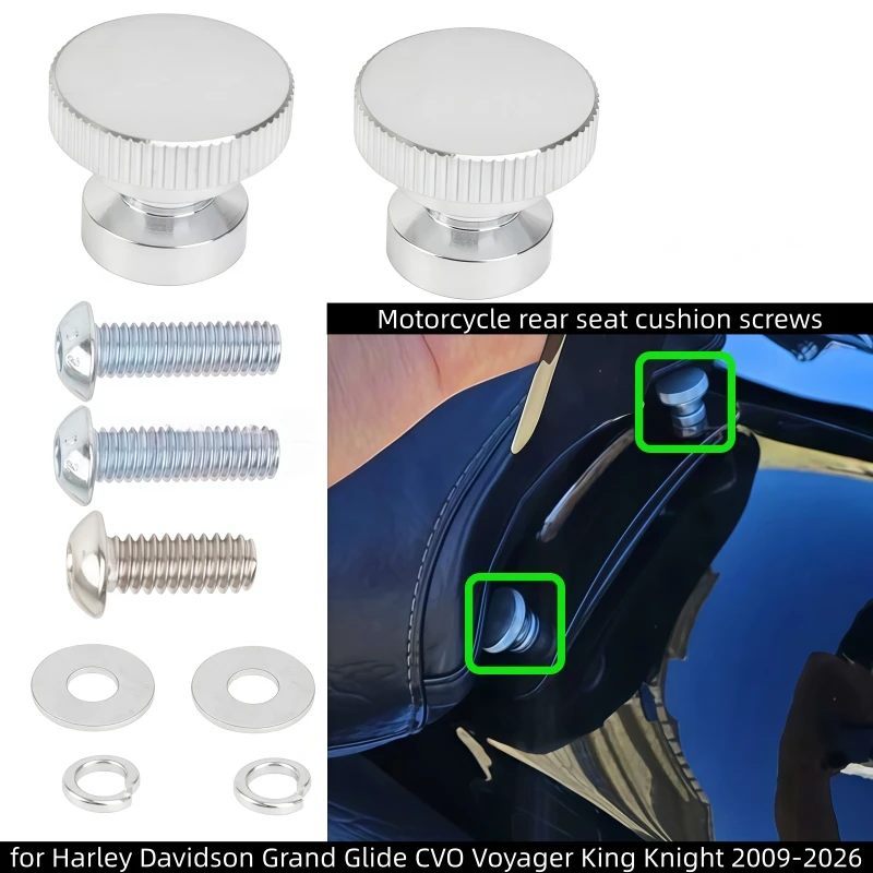 Motorcycle rear seat cushion screw passenger seat cushion nut for Harley Davidson Grand Glide CVO Voyager King Knight 2009-2026
Motorcycle rear seat cushion screw passenger seat cushion nut for Harley Davidson Grand Glide CVO Voyager King Knight 2009-2026