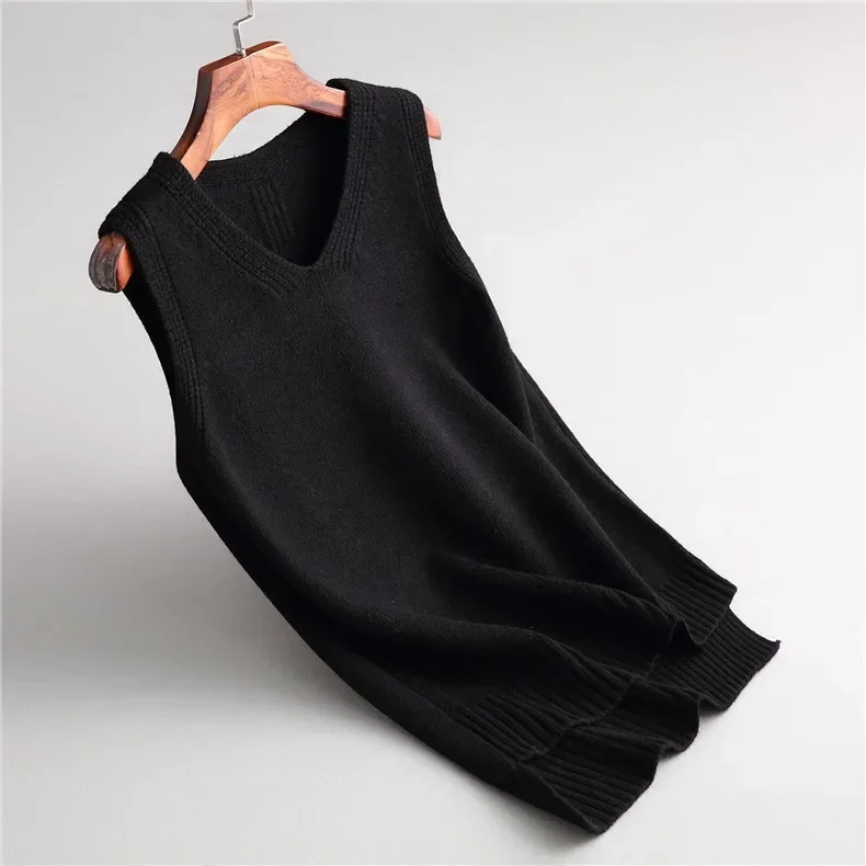 Clearance Spring Autumn Wool Blend Sweater Vest Women Sleeveless v-Neck Knitted Vests Sections Poullover Female
Clearance Spring Autumn Wool Blend Sweater Vest Women Sleeveless v-Neck Knitted Vests Sections Poullover Female