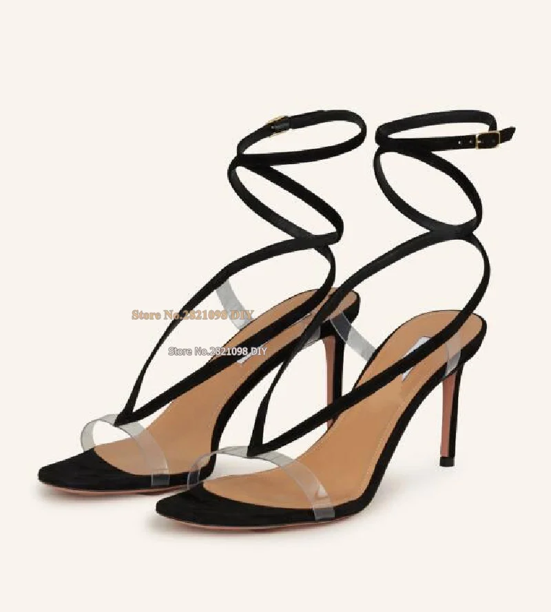 Suede Leather Straps Ankle Strap with Pin Buckle Tonal Covered Stiletto Heel Sandals Women Thin Heeled Summer Party Shoes
Suede Leather Straps Ankle Strap with Pin Buckle Tonal Covered Stiletto Heel Sandals Women Thin Heeled Summer Party Shoes