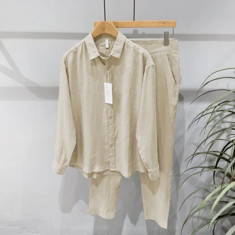 High-End Pure Cotton Linen Long Sleeve Shirt Casual Pants Set Loose Lazy Old Money Style Shirt Long Pants Summer Wear
High-End Pure Cotton Linen Long Sleeve Shirt Casual Pants Set Loose Lazy Old Money Style Shirt Long Pants Summer Wear