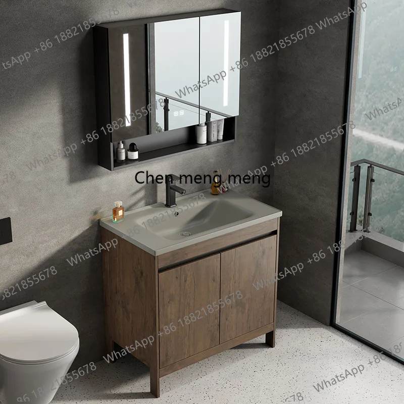 Bathroom Cabinet Integrated Ceramic Space Aluminum Walnut Wash Basin Combination Bathroom Cross-border storage Washbasin Pool
Bathroom Cabinet Integrated Ceramic Space Aluminum Walnut Wash Basin Combination Bathroom Cross-border storage Washbasin Pool