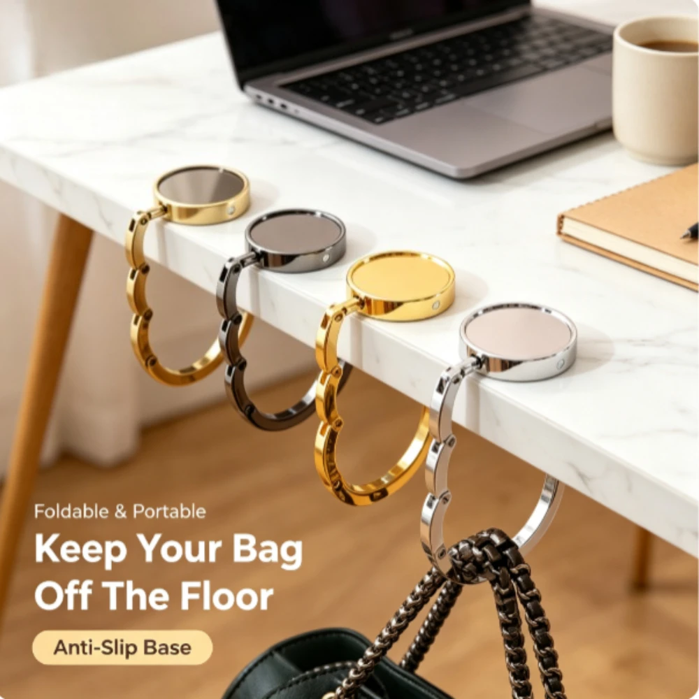 1pc Portable Purse Hook Zinc Alloy Folding Handbag Hanger Table Bag Holder for Women Office Dorm Christmas Gift
1pc Portable Purse Hook Zinc Alloy Folding Handbag Hanger Table Bag Holder for Women Office Dorm Christmas Gift
