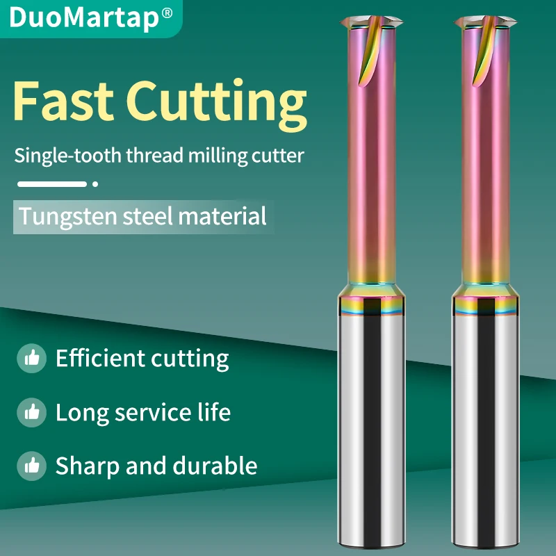 Duo Martap 1 Tooth Carbide Thread Milling Cutter0.5 - 0.8 1 1.25 P 1 - 1.75 2 3 3.5CNC Machining Aluminum Steel Threading
Duo Martap 1 Tooth Carbide Thread Milling Cutter0.5 - 0.8 1 1.25 P 1 - 1.75 2 3 3.5CNC Machining Aluminum Steel Threading