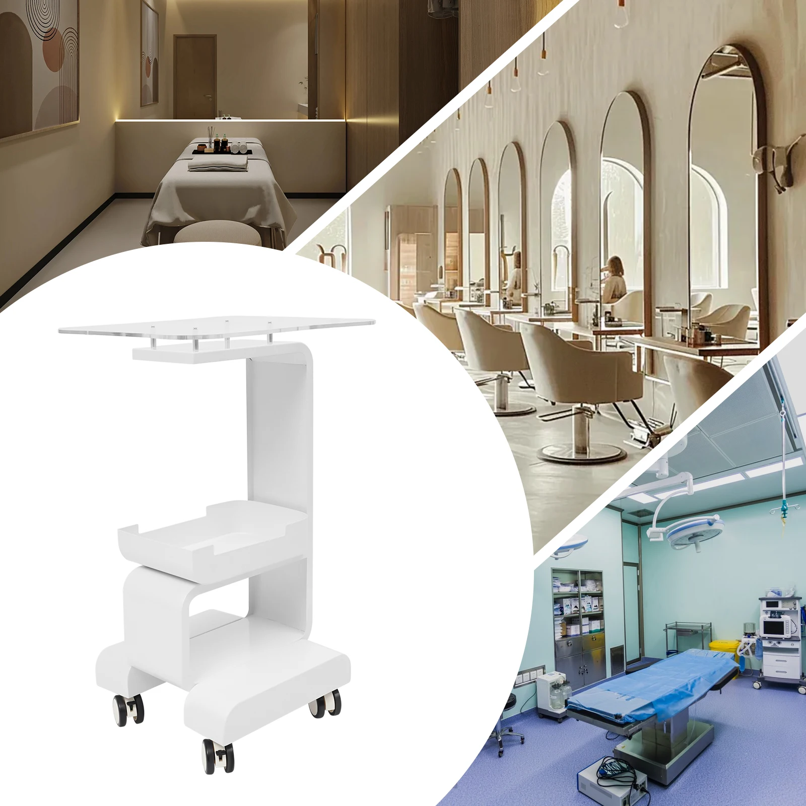 Salon Trolley Cart Metal Acrylic 4 PU Wheels 15KG Load Mobile Beauty Tool Organizer Storage
Salon Trolley Cart Metal Acrylic 4 PU Wheels 15KG Load Mobile Beauty Tool Organizer Storage