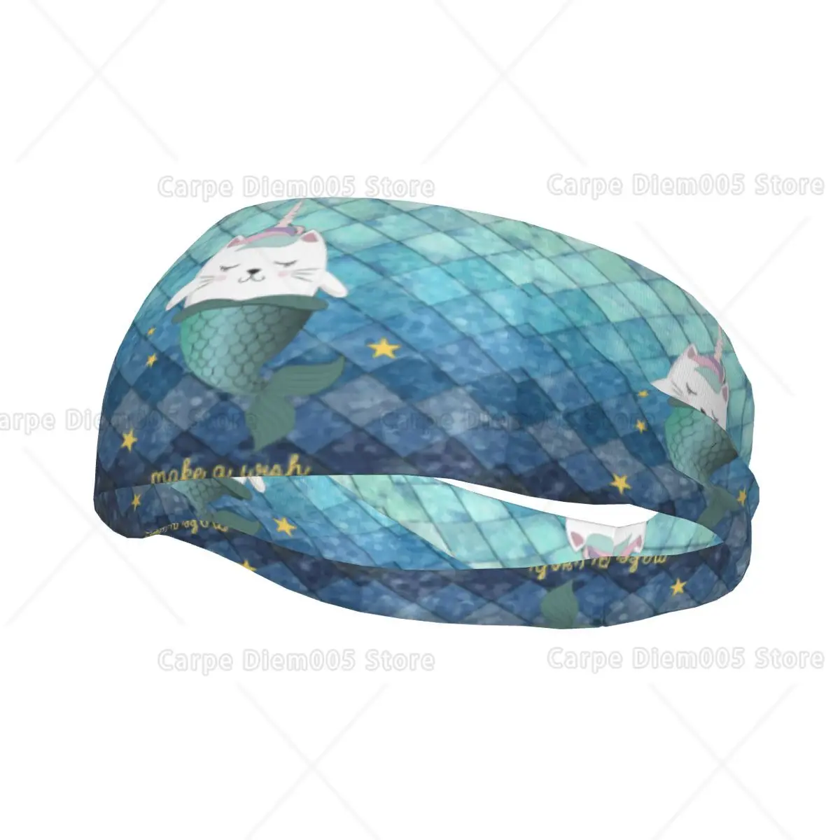 Cartoon Mermaid Cat Scale Headbands Sports Sweatband Athletic Exercise Bands Turban Hair Head for Women
Cartoon Mermaid Cat Scale Headbands Sports Sweatband Athletic Exercise Bands Turban Hair Head for Women