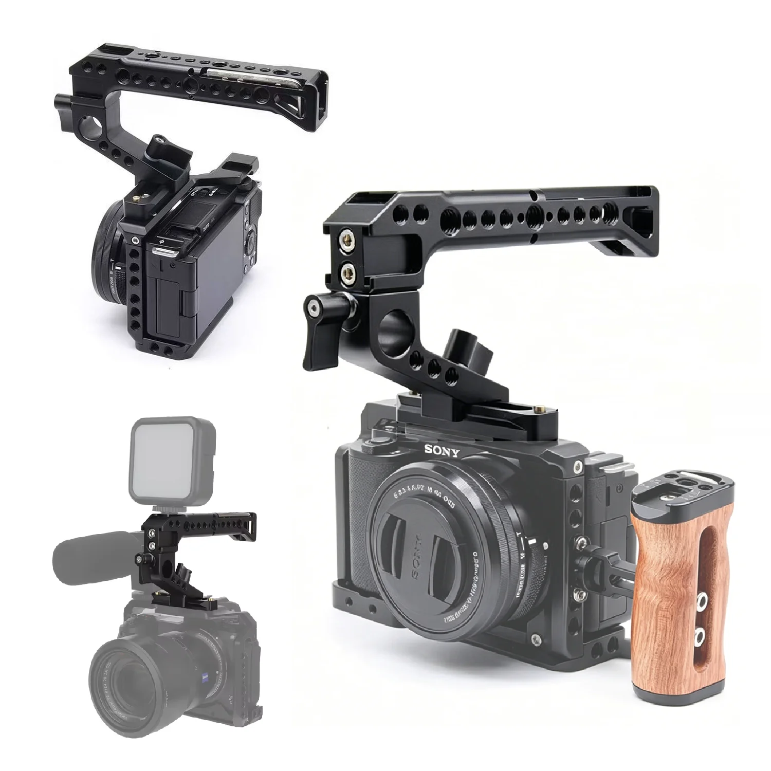 Aluminum Alloy Camera Top Handle Grip, Compatible with 3/8''Standard ARRI Locating Holes &1/4" Threads Holes, Max Load 11lb/5kg
Aluminum Alloy Camera Top Handle Grip, Compatible with 3/8''Standard ARRI Locating Holes &1/4" Threads Holes, Max Load 11lb/5kg