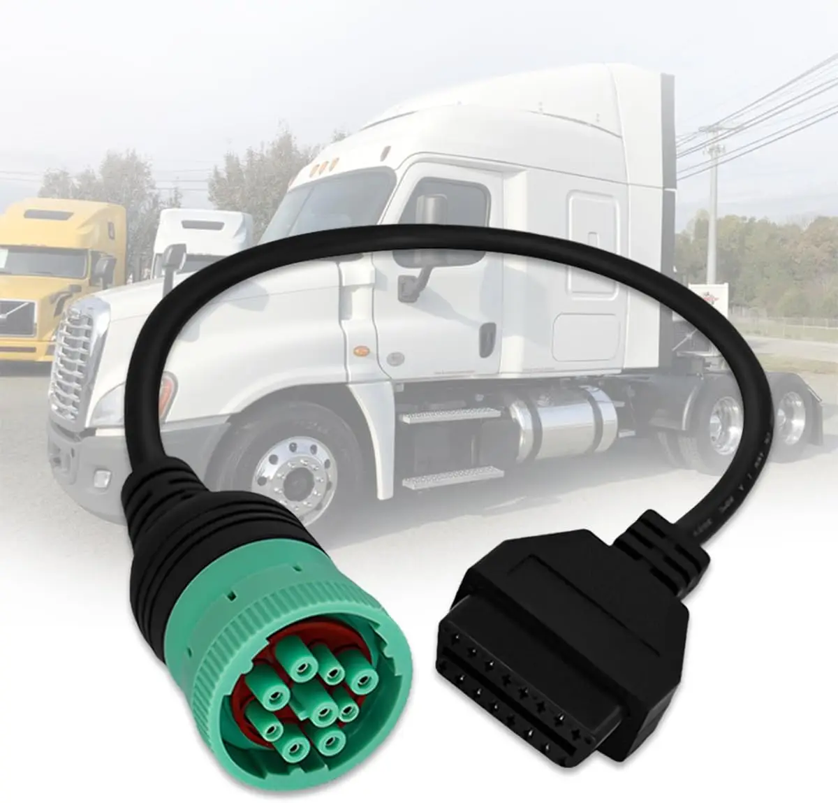 9 Pin to 16 Pin OBD2 Adapter Cable for Heavy Duty Trucks and Commercial Vehicles J1939 Diagnostic Connector Plug
9 Pin to 16 Pin OBD2 Adapter Cable for Heavy Duty Trucks and Commercial Vehicles J1939 Diagnostic Connector Plug