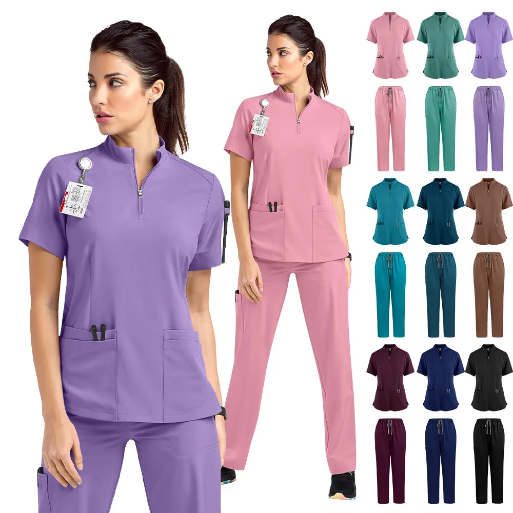 short-sleeved surgical clothes, beauty salon hospital nurse clothes, casual stand-up collar zipper quick-drying work clothes
short-sleeved surgical clothes, beauty salon hospital nurse clothes, casual stand-up collar zipper quick-drying work clothes