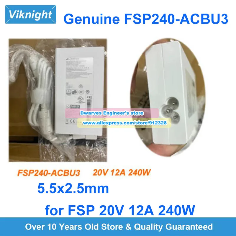 Genuine White FSP FSP240-ACBU3 AC Adapter 20V 12A 240W Laptop Charger for Mechrevo PTEROSAUR 15 16 PRO E16S 5.5x2.5mm
Genuine White FSP FSP240-ACBU3 AC Adapter 20V 12A 240W Laptop Charger for Mechrevo PTEROSAUR 15 16 PRO E16S 5.5x2.5mm