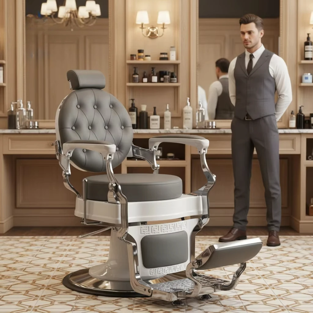 Luxurious Golden Heavy-duty Hydraulic Reclining Salon Furniture, Professional Hair Design Hairdressing Chair, Men's Hairdressin
Luxurious Golden Heavy-duty Hydraulic Reclining Salon Furniture, Professional Hair Design Hairdressing Chair, Men's Hairdressin