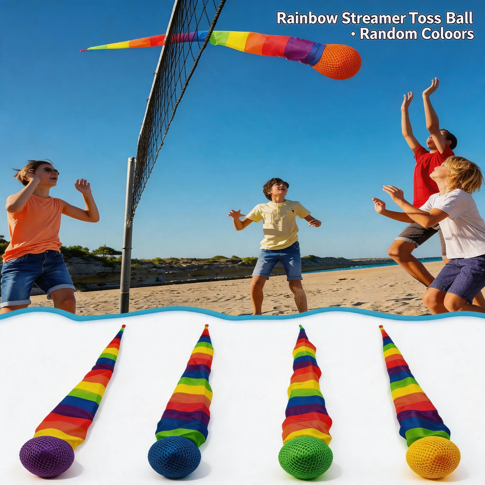 Rainbow Comet Ball 95cm Soft Tail Indoor Outdoor Play Ball Throwing Receiving Park Sports Relax Coordination Training Ball
Rainbow Comet Ball 95cm Soft Tail Indoor Outdoor Play Ball Throwing Receiving Park Sports Relax Coordination Training Ball
