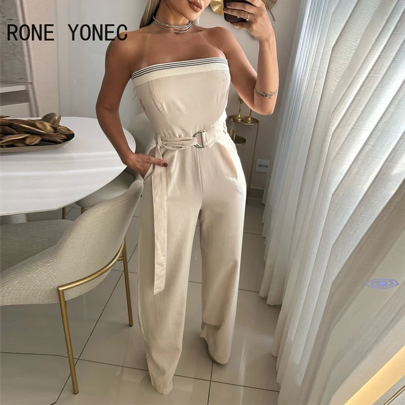 2024 Women Strapless Sleeveless with Belts Straight Leg Jumpsuit Women Casual Jumpsuit
2024 Women Strapless Sleeveless with Belts Straight Leg Jumpsuit Women Casual Jumpsuit