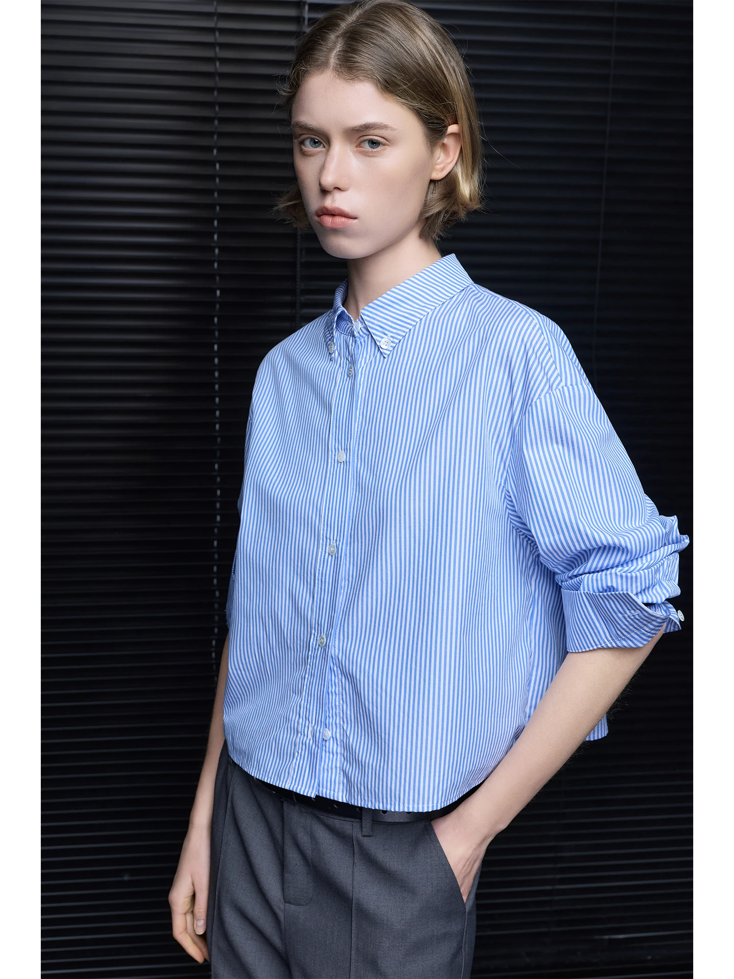 Blue Striped Pure Cotton Long Sleeve Women's Shirt Loose Design Slimming Trendy Spring Summer New Arrival Street Style
Blue Striped Pure Cotton Long Sleeve Women's Shirt Loose Design Slimming Trendy Spring Summer New Arrival Street Style