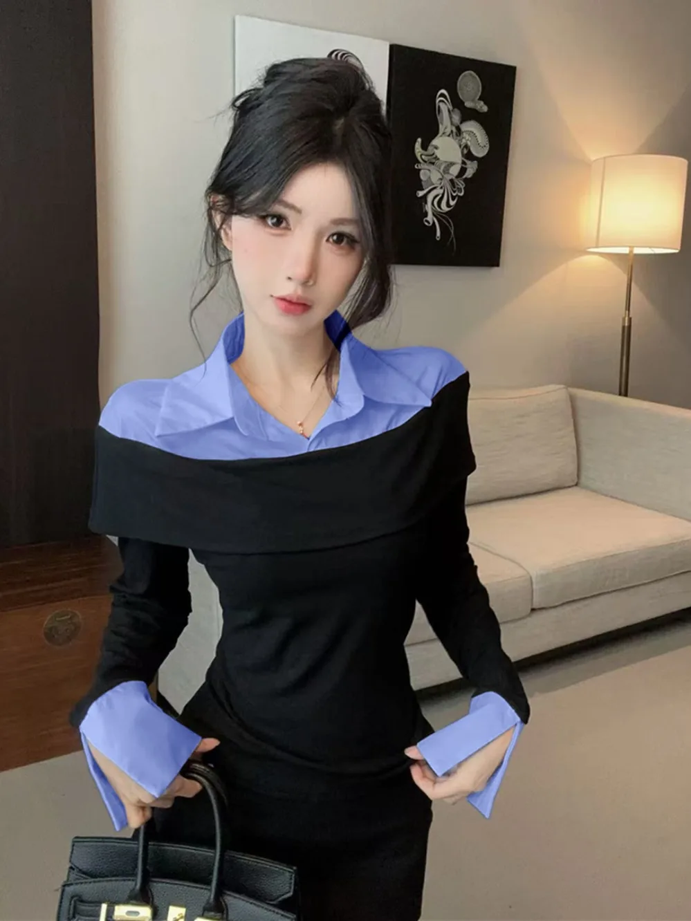 Faionable Color Blo irt Women's Spring Season Long Sve Casual Wear Korean Sle Unique Design Cotton Material
Faionable Color Blo irt Women's Spring Season Long Sve Casual Wear Korean Sle Unique Design Cotton Material