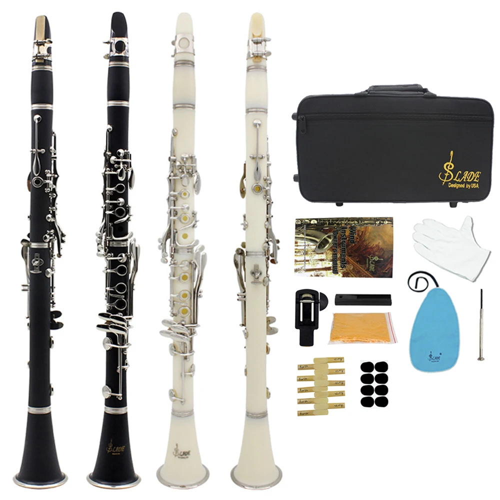 SLADE Clarinet 17 Key Bb Clarinet Professional Woodwind Instrument Bakelite Wood Clarinet with Reed Accessories
SLADE Clarinet 17 Key Bb Clarinet Professional Woodwind Instrument Bakelite Wood Clarinet with Reed Accessories