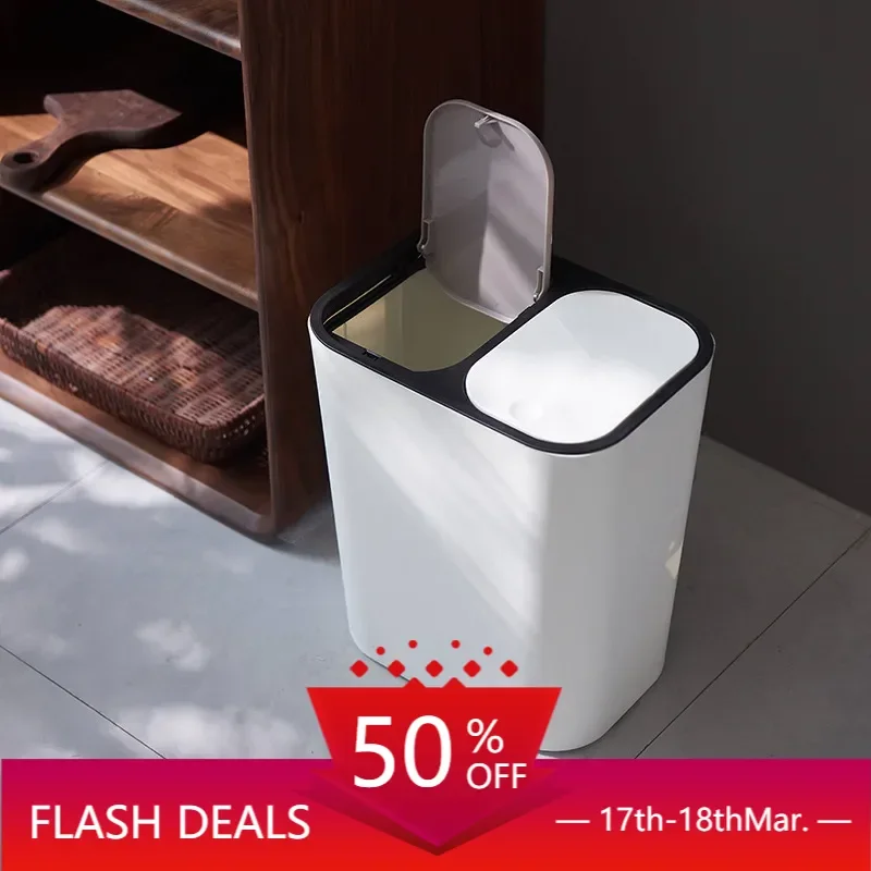 12L Rectangle Plastic Trash Can ZM808 - Push-Button Dual Compartment Recycling Bin, Classified Garbage & Waste Container
12L Rectangle Plastic Trash Can ZM808 - Push-Button Dual Compartment Recycling Bin, Classified Garbage & Waste Container