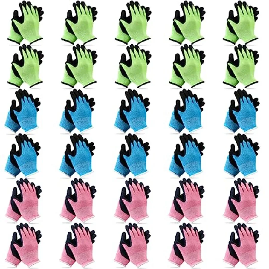 30 Pairs Gardening Gloves Non-Slip Soft Safety Rubber Coated Gloves for Yard Work in Blue and Green with Anti-Slip Texture and
30 Pairs Gardening Gloves Non-Slip Soft Safety Rubber Coated Gloves for Yard Work in Blue and Green with Anti-Slip Texture and