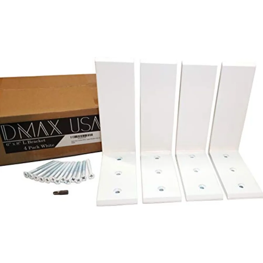 Heavy Duty L Brackets White Steel 6 x 8 4 Pack Hidden Countertop Support Brackets 3/8 Thick Holds 150 lbs Floating Look for Gra
Heavy Duty L Brackets White Steel 6 x 8 4 Pack Hidden Countertop Support Brackets 3/8 Thick Holds 150 lbs Floating Look for Gra