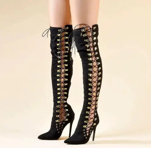 Drop Shipping Woman Black Suede Cross Tied Side Pointed Toe Modern Knee High Boots Female Run Way Long Botas Shoes Size 44
Drop Shipping Woman Black Suede Cross Tied Side Pointed Toe Modern Knee High Boots Female Run Way Long Botas Shoes Size 44