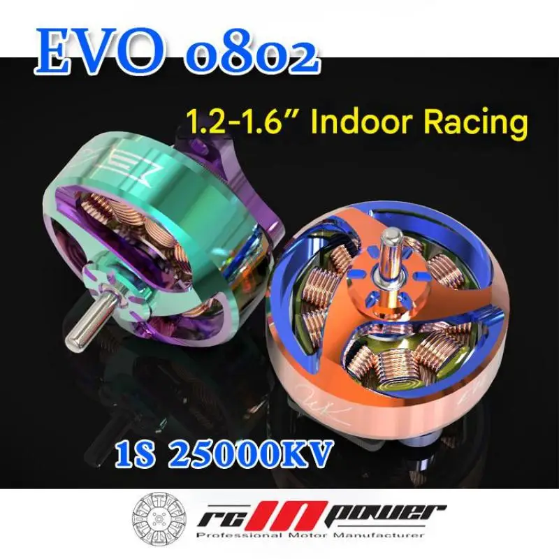RCINPOWER Upgrad Version EVO-0802 25000KV Brushless Motor 1.6 Inch Indoor Motor for 65mm FPV RC Racing Drone Air75 FPV Model
RCINPOWER Upgrad Version EVO-0802 25000KV Brushless Motor 1.6 Inch Indoor Motor for 65mm FPV RC Racing Drone Air75 FPV Model