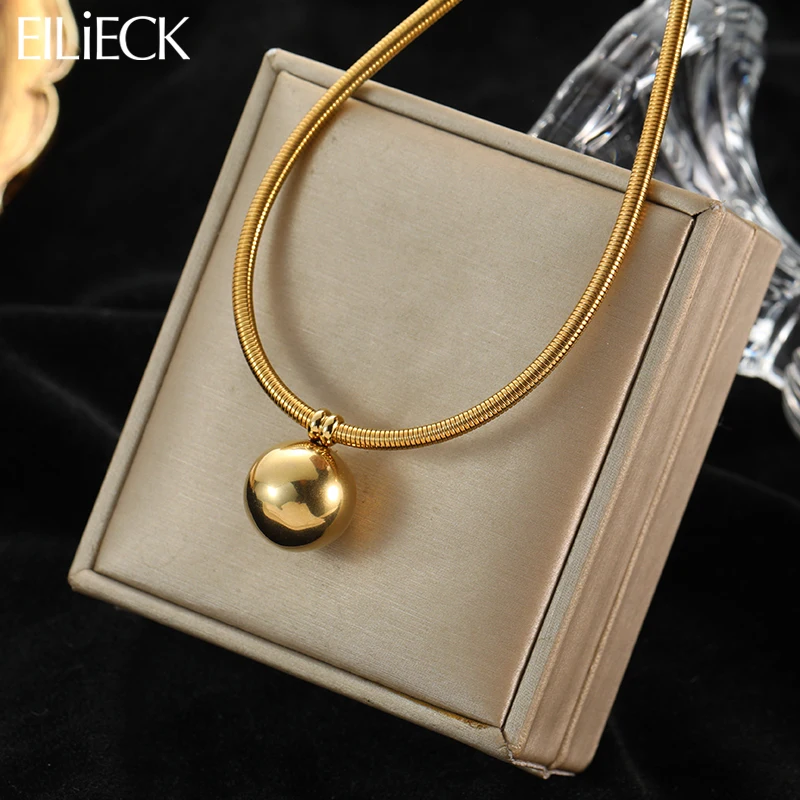 EILIECK 316L Stainless Steel Chain Choker Gold Color Spherical Pendant Necklace For Women Fashion Jewelry Party Gifts for Girls
EILIECK 316L Stainless Steel Chain Choker Gold Color Spherical Pendant Necklace For Women Fashion Jewelry Party Gifts for Girls
