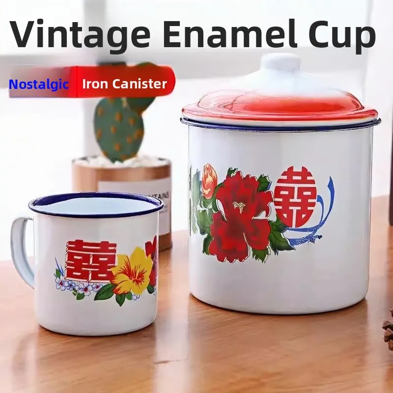 Утолщенная эмалированная кружка из нержавеющей стали с крышкой, в ретро-китайском стиле, большая чашка для воды, старинный чайник, винтажная кружка
Утолщенная эмалированная кружка из нержавеющей стали с крышкой, в ретро-китайском стиле, большая чашка для воды, старинный чайник, винтажная кружка