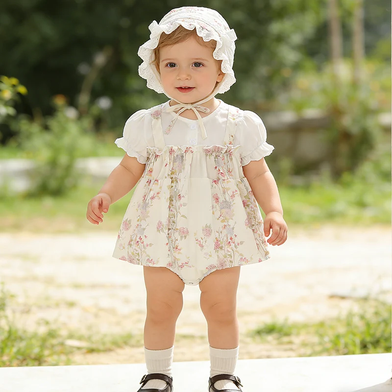 2026 New Summer Toddler Baby Girls Jumpsuit+Hat Short Sleeved Cotton Printed Newborn Baby Girl Romper 0-24M Baby Girl Clothing
2026 New Summer Toddler Baby Girls Jumpsuit+Hat Short Sleeved Cotton Printed Newborn Baby Girl Romper 0-24M Baby Girl Clothing