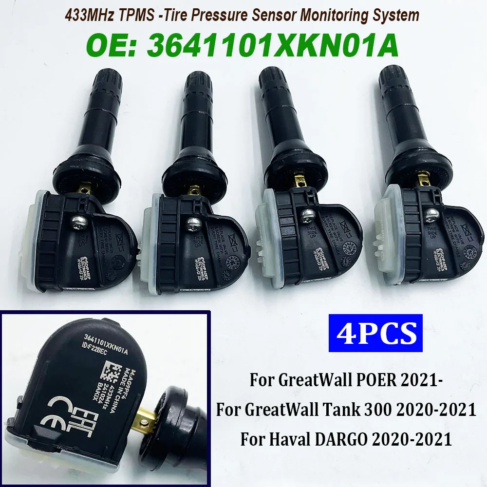 4шт 3641101 XKN01A для GreatWall Tank 300 20-21 для GreatWall POER 2021-датчик контроля давления в шинах, высокое качество TPMS 433 МГц
4шт 3641101 XKN01A для GreatWall Tank 300 20-21 для GreatWall POER 2021-датчик контроля давления в шинах, высокое качество TPMS 433 МГц