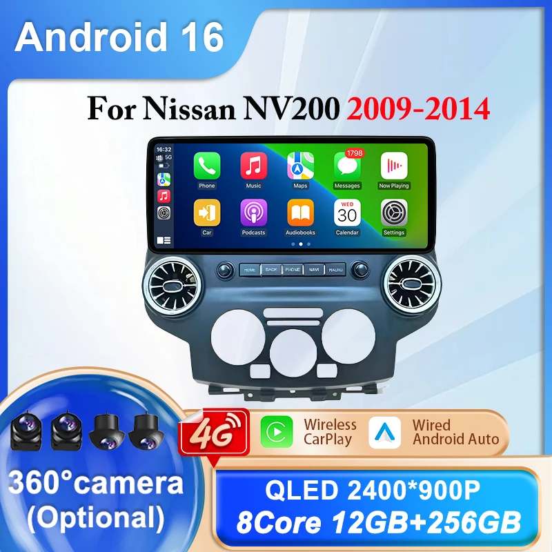 12.3-дюймовый Android 16 GPS-навигатор, беспроводной Carplay, автомобильная мультимедийная система с Bluetooth для Nissan NV200 2009-2014, автомагнитола
12.3-дюймовый Android 16 GPS-навигатор, беспроводной Carplay, автомобильная мультимедийная система с Bluetooth для Nissan NV200 2009-2014, автомагнитола