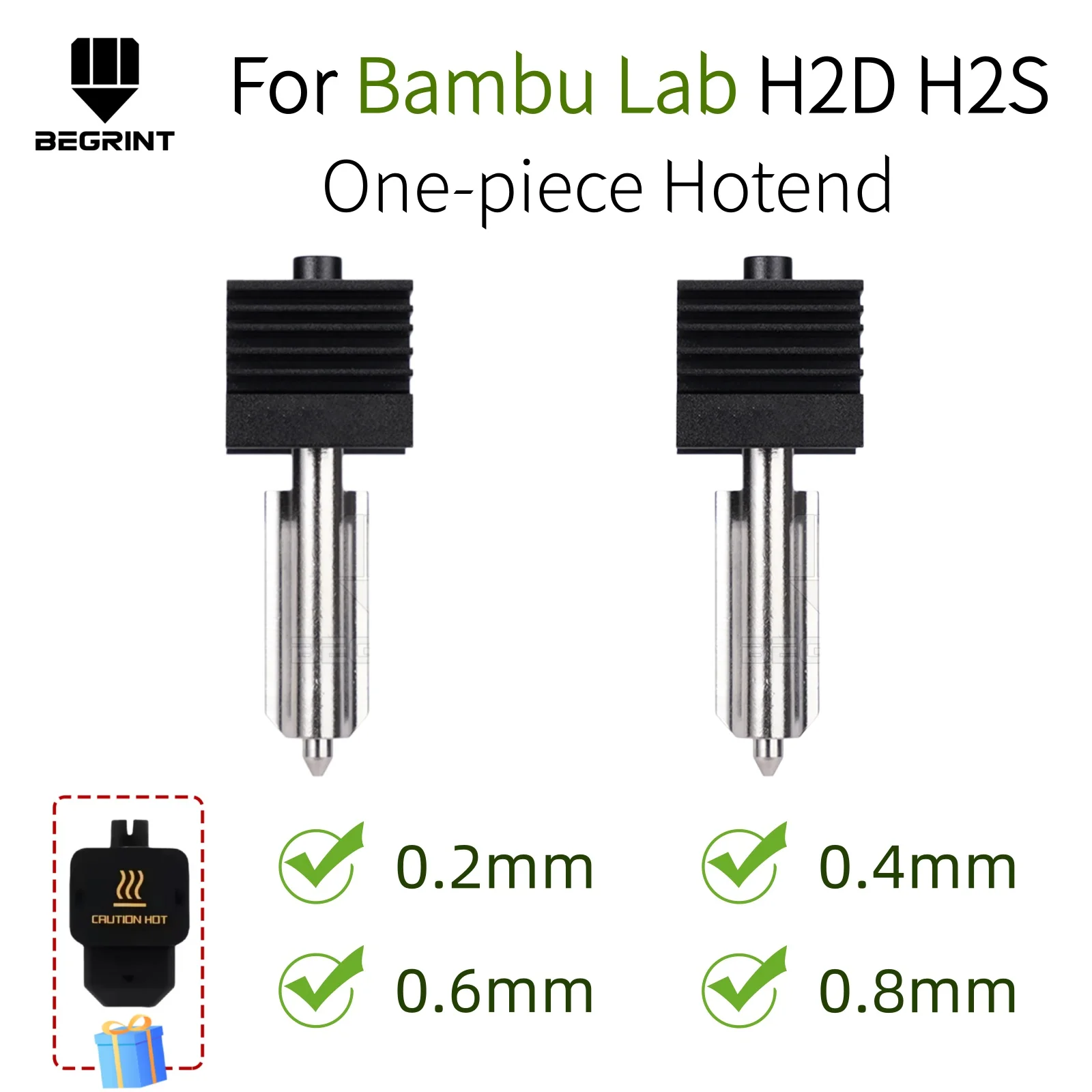 For Bambu Lab H2D H2S Hotend Kit, Standard Flow Hot End with 0.2/0.4/0.6/0.8mm Precision Nozzles Set For Bambulab H2D/H2S Parts
For Bambu Lab H2D H2S Hotend Kit, Standard Flow Hot End with 0.2/0.4/0.6/0.8mm Precision Nozzles Set For Bambulab H2D/H2S Parts