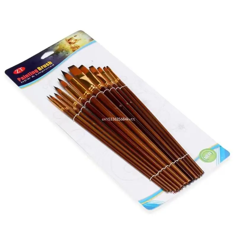 12 шт., акварельная ручка, нейлоновые кисти для рисования волос, художественная кисть для рисования маслом для DIY, кисть для 
12 шт., акварельная ручка, нейлоновые кисти для рисования волос, художественная кисть для рисования маслом для DIY, кисть для