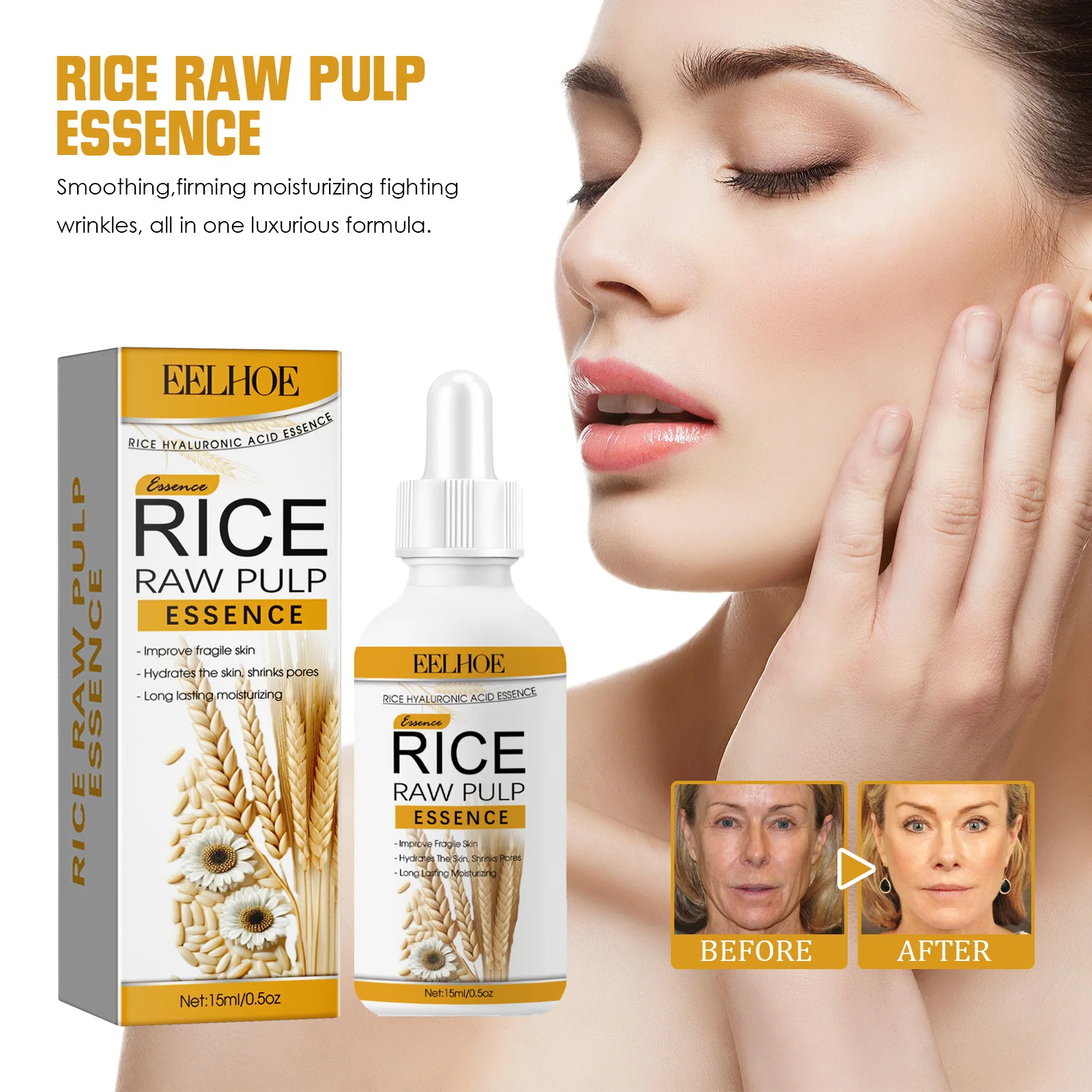 EELHOE Rice Hyaluronic Acid Essence Moisturizing, Hydrating, Brightening and Improving Dull Skin Color Facial Essence
EELHOE Rice Hyaluronic Acid Essence Moisturizing, Hydrating, Brightening and Improving Dull Skin Color Facial Essence