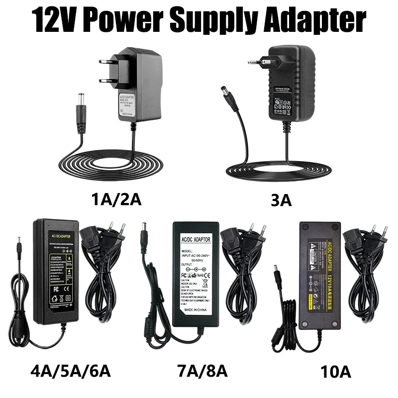 12V Power Supply AC 220V TO DC 12V Power Supply Adapter 1A 2A 3A 4A 5A 6A 7A 8A 10A Transformer 220 V TO 12 V Power Supplies LED
12V Power Supply AC 220V TO DC 12V Power Supply Adapter 1A 2A 3A 4A 5A 6A 7A 8A 10A Transformer 220 V TO 12 V Power Supplies LED